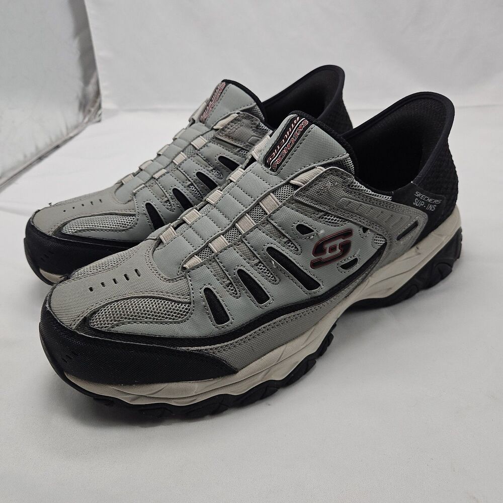Skechers Slip Ins After Burn Ridgeburn Shoes Gray Mens Size 12